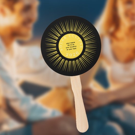 Éventail 2026 Total solar eclipse your text personalized