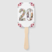 Éventail 20e anniversaire Photo Collage Fille Rose Fleur Bl (Devant)