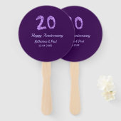 Éventail 20e heureux anniversaire ajouter nom du couple dat (Devant et derrière)