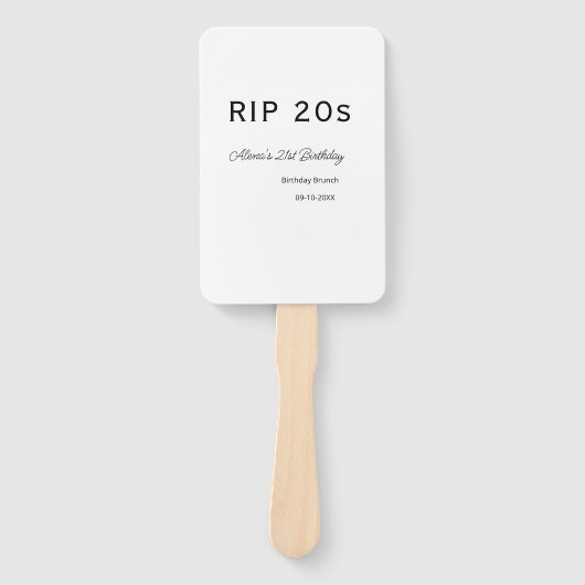 Éventail 20s 21e anniversaire simple date de brunch minimal (Devant)