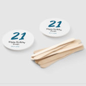 Éventail 21 ans audacieux lettre bleue simple minimum (Non-assemblé)