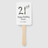 Éventail 21e anniversaire ajouter nom date année noire modè (Dos)
