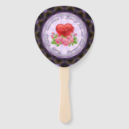 Éventail 25e anniversaire du mariage Ensemble de fans (Dos)