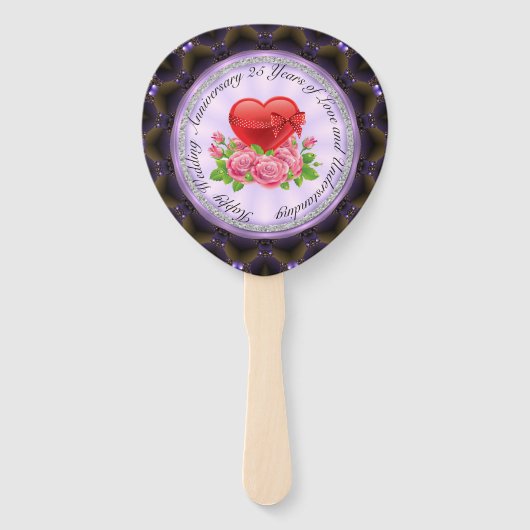 Éventail 25e anniversaire du mariage Ensemble de fans (Devant)