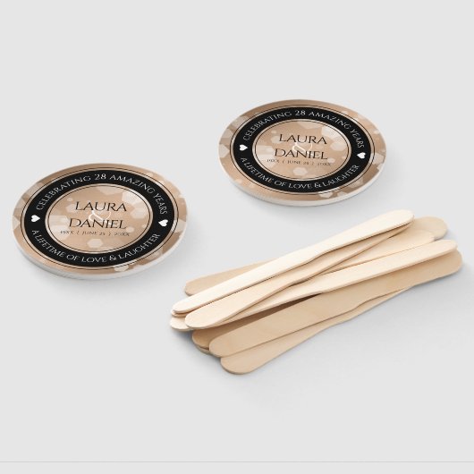 Éventail 28e anniversaire du Mariage de lin élégant (Non-assemblé)