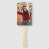 Éventail 2 Photos Graduation White Red Grad 2025 Custom (Devant)