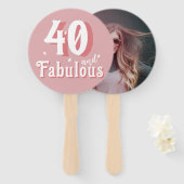 Éventail 40 et Fabulous Pink Photo 40e anniversaire (Devant et derrière)