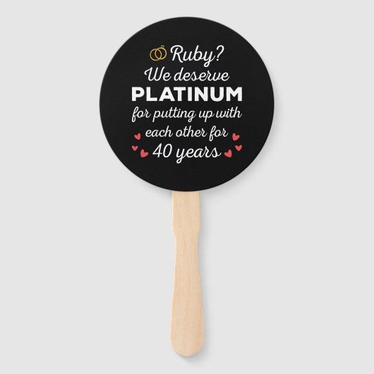 Éventail 40ème anniversaire du Mariage I - Ruby Funny Coupl (Devant)