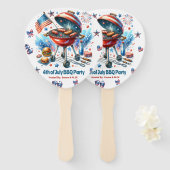 Éventail 4 juillet Famille Réunion Bakyard Bq Party (Devant et derrière)