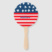 Éventail 4 juillet jour de l'indépendance ajouter nom texte (Dos)