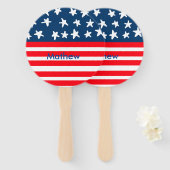 Éventail 4 juillet jour de l'indépendance ajouter nom texte (Devant et derrière)