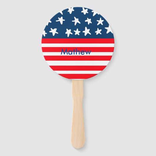 Éventail 4 juillet jour de l'indépendance ajouter nom texte (Devant)