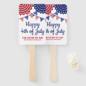 Éventail 4 juillet Parade de fête Rouge Blanc Bleu Personna (Devant et derrière)