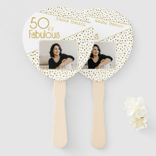 Éventail 50 ans et Fabuleux Paillettes Dorées Photo 50e Ann