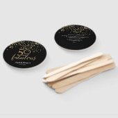 Éventail 50 et fabuleux confetti d'or noir (Non-assemblé)