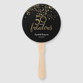 Éventail 50 et fabuleux confetti d'or noir (Devant)