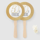 Éventail 50 et Fabulous Gold Personnalisé fête d'anniversai (Devant et derrière)