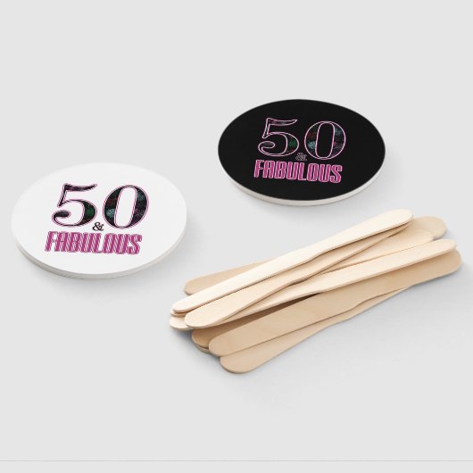 Éventail 50 & Fabuleux Black Pink Typographie 50e anniversa (Non-assemblé)