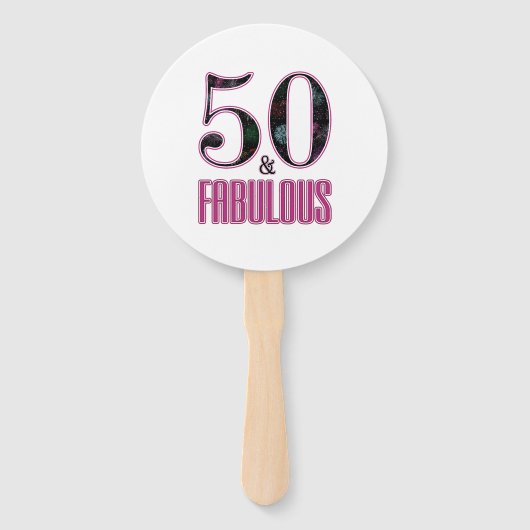 Éventail 50 & Fabuleux Black Pink Typographie 50e anniversa (Devant)