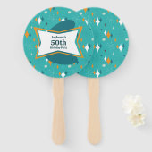 Éventail 50e anniversaire fête Retro Mid Century N'importe  (Devant et derrière)