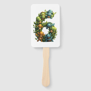 Éventail 6 Anniversaire Tortue de mer Tortue Thème Party 6