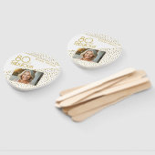 Éventail 80 and Fabulous Gold Glitter Photo 80th Birthday  (Non-assemblé)