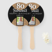 Éventail 80 et Fabulous Gold Parties scintillant 2 Photo 80 (Devant et derrière)