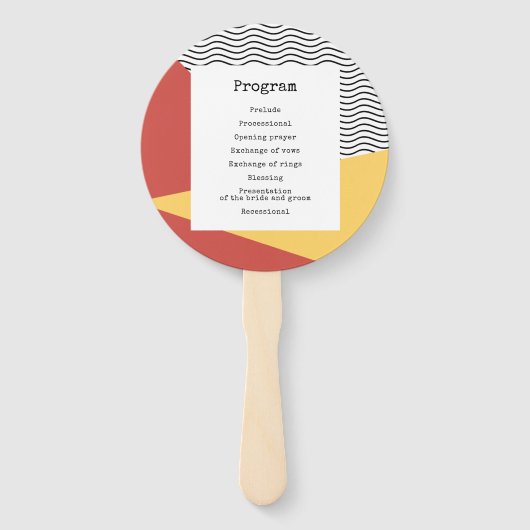 Éventail 80s Pop art Memphis style programme de mariage (Dos)