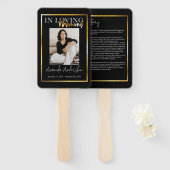 Éventail À la Mémoire Affectueuse Mémorial Funéraire Photo  (Devant et derrière)