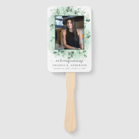 Éventail À la Mémoire de Services de verdure d'eucalyptus (Devant)