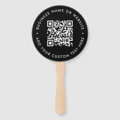 Éventail à main | Code QR personnalisé Logo Noir P (Devant)