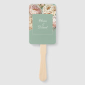 Éventail à main de programme de mariage de jardin  (Devant)