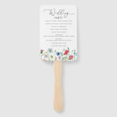 Éventail à main de programme de mariage de jardin  (Dos)