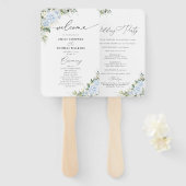 Éventail à main de programme de mariage floral Hyd (Devant et derrière)