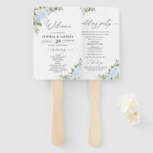 Éventail à main de programme de mariage floral Hyd (Devant et derrière)