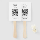 Éventail à main | Logo de code QR personnalisé Pag (Devant et derrière)