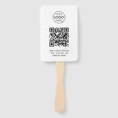 Éventail à main | Logo de code QR personnalisé Pag (Devant)