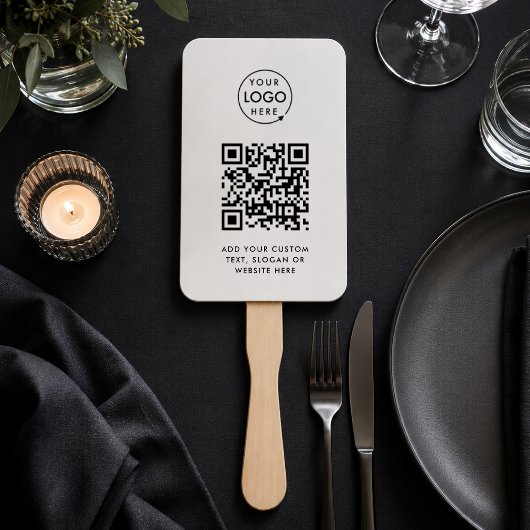 Éventail à main | Logo de code QR personnalisé Pag