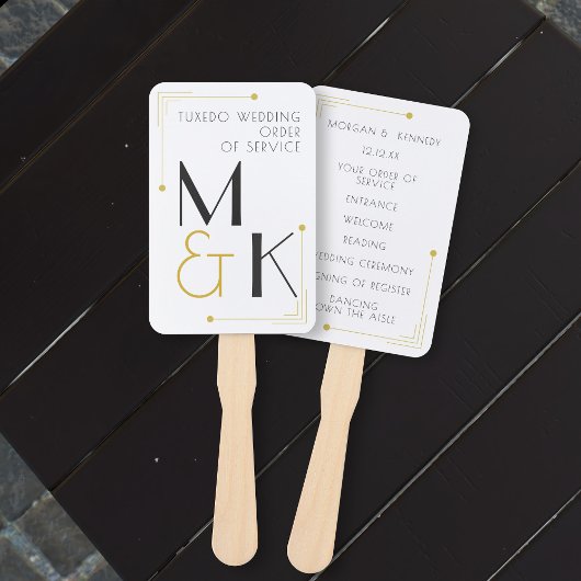 Éventail à main pour ordre de service de mariage A