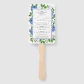 Éventail à main pour programme de mariage aux hort (Dos)