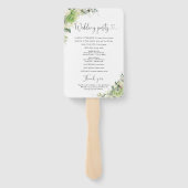 Éventail à main pour programme de mariage aux hort (Dos)