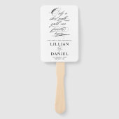 Éventail à main pour programme de mariage en écrit (Devant)