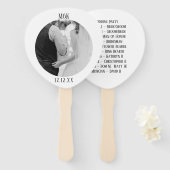Éventail à main pour programme de mariage en plein (Devant et derrière)