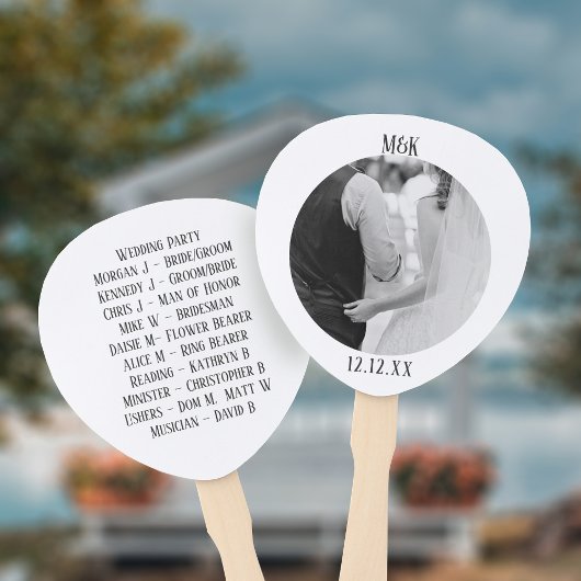 Éventail à main pour programme de mariage en plein