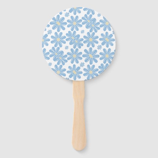 Éventail à motif floral bleu (Devant)
