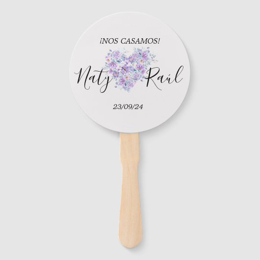 Éventail Abanico Personalizado en Tonos Lilas  (Devant)