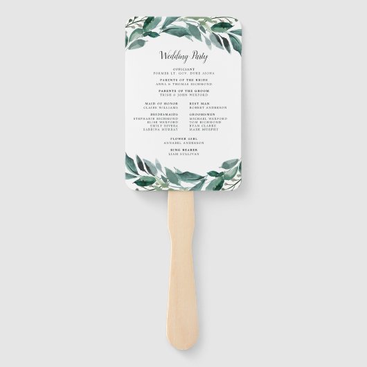 Éventail Abondant programme de mariage du feuillage (Dos)