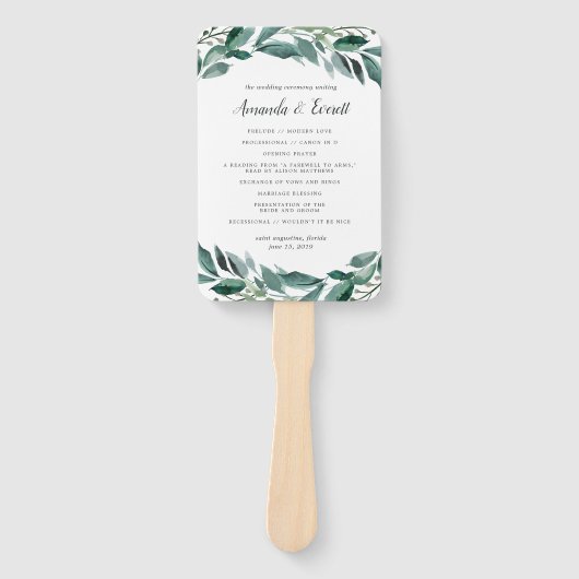 Éventail Abondant programme de mariage du feuillage (Devant)