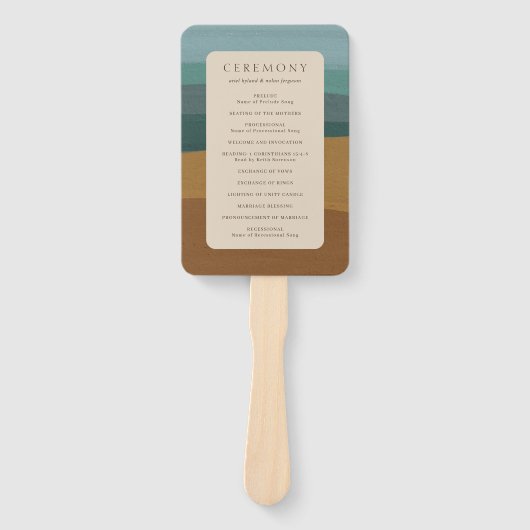 Éventail Abstrait Coastal Chic Mariage moderne (Devant)