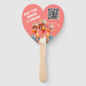 Éventail Acheter la mariée à boire - Code QR personnalisabl (Dos)